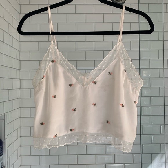 Honey Punch Tops - White Embroidered Tank Top